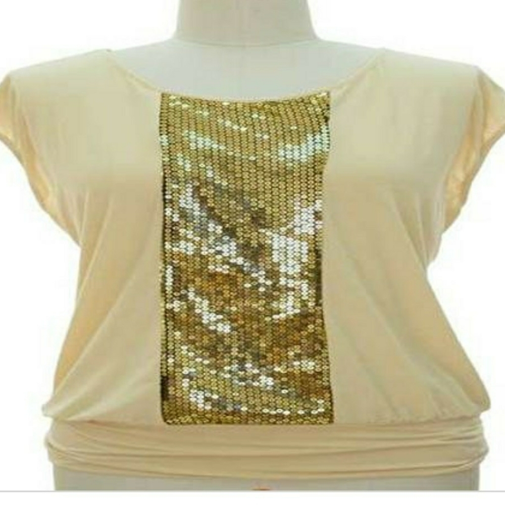 NWT Jon & Anna sequin ivory top